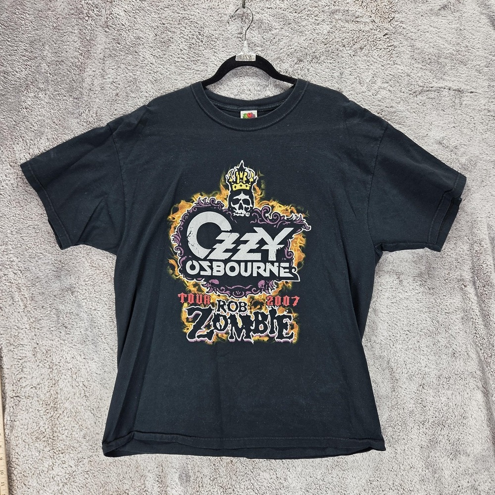 Ozzy Osbourne Rob Zombie Shirt Mens XL Black 2007 Tour Band Concert Graphic Tee